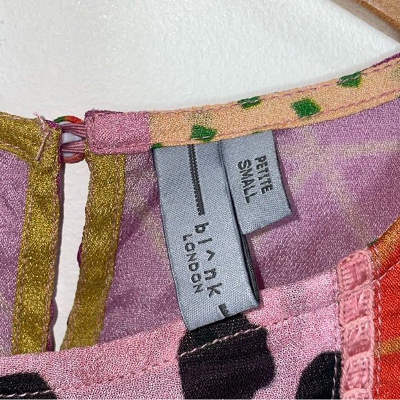 Bl^nk London x Anthropologie MIRANDA PEASANT Pink Black Eclectic Size Petite S - Picture 12 of 12